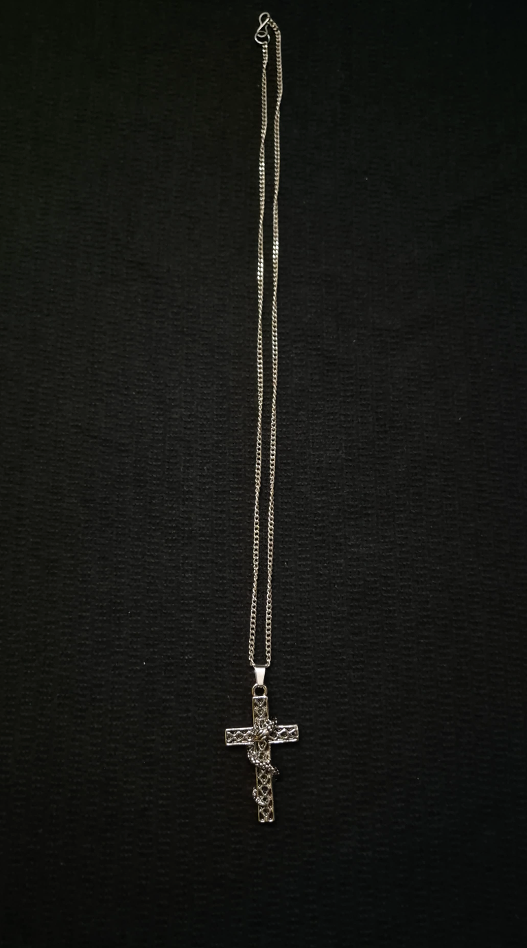 Serpent’s Path Celtic Cross Necklace – Stainless Steel
