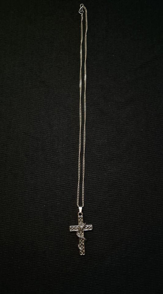 Serpent’s Path Celtic Cross Necklace – Stainless Steel