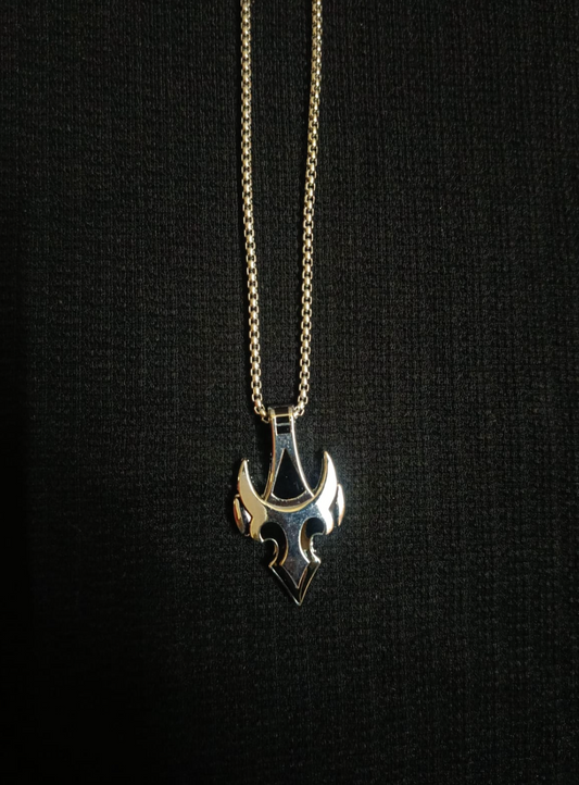 Gothic Tribal Trident Pendant Necklace – Stainless Steel