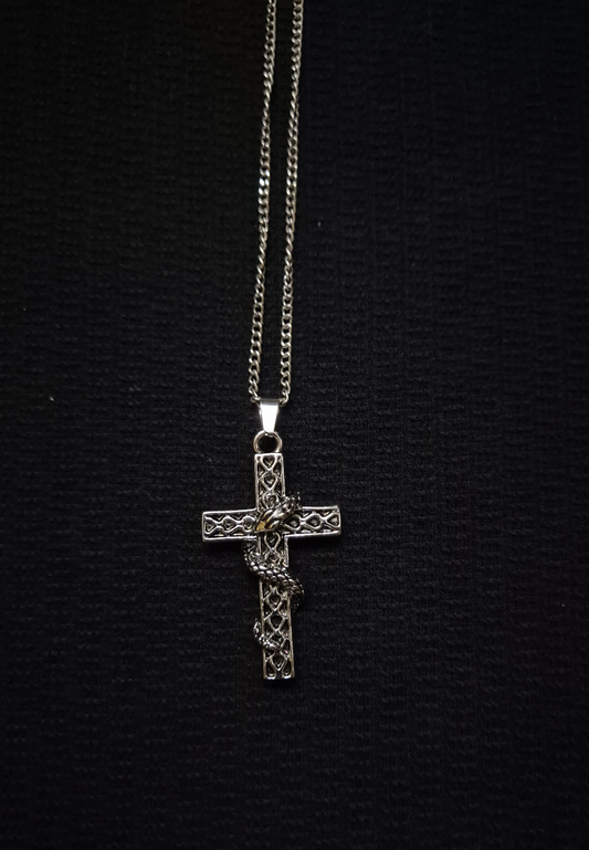 Serpent’s Path Celtic Cross Necklace – Stainless Steel