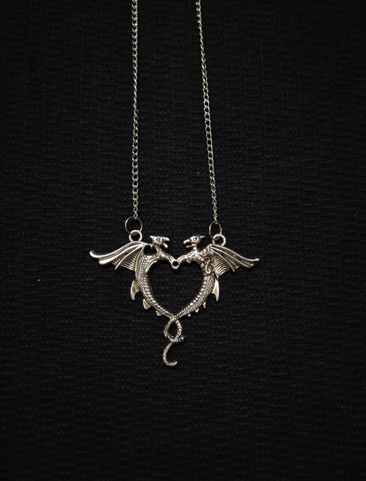 Twin Dragon Heart: Gothic Mythical Guardian Pendant (1 Chain + 2 Lockets)