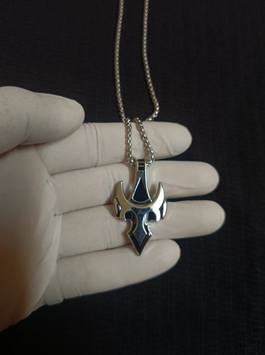 Gothic Tribal Trident Pendant Necklace – Stainless Steel